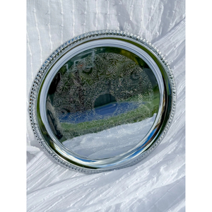 Silver Theme Serving Platters Dessert Dishes <b>Dinner</b> <b>Tray</b> Round Shape Plate Fresh Metal for Restaurant Serving <b>Trays</b> In Low Pice - Product Image 5