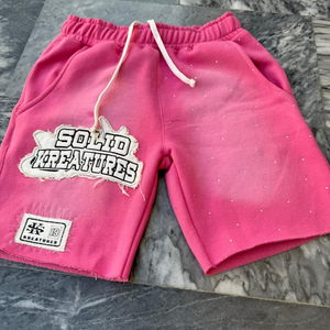 กางเกงขาสั้นผู้ชายสไตล์วินเทจทรงโอเวอร์ไซส์ผ้าฝ้ายฟอกสีซีด แต่งลายปัก ขอบดิบ ล้างสีแบบแอซิดวอช ราคาขายส่ง - Product Image 2