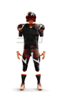 JAMEZ SPORTS Uniforme de football américain léger, maillot de performance, pantalon, col en V, manches courtes, unisexe, 100% coton, devant