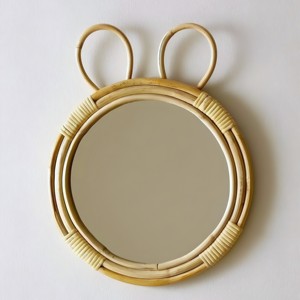 Cute <b>mouse</b> shaped wall mirror for children bed room top-pick hand-crafted rattan mirrors wholesale - Product Image 2