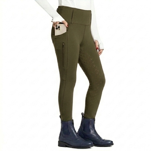Leggings de equitación personalizados para mujer, de cintura alta, con bolsillos con cremallera, pantalones de montar a caballo. - Product Image 4