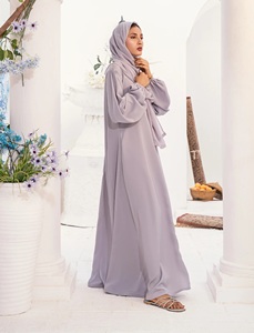 Daily Wear Womens Modest Saudi Royal Nida Full Covered Maxi Prayer Wear Hijab Niqab High Neck All Seasons Elastic Sleeves - Product Image 3
