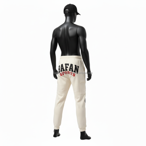 กางเกงผู้ชายผ้าขนแกะเนื้อนุ่มเอวยางยืดแบบมีเชือกผูกเอวเสื้อสไตล์สตรีทแวร์ออกแบบโลโก้ได้ตามต้องการ - Product Image 4