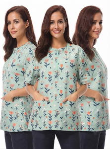 Blouse de coiffure à demi-manches avec fermeture éclair, veste de barbier, tablier de coiffure - Product Image 5