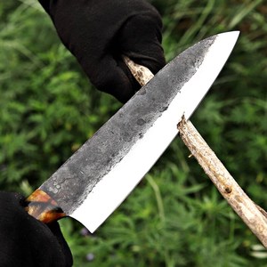 Couteau de Chef Artisanal en Acier Carbone de Qualité Supérieure, Modèle Celestial Dust : Couteau de Chef Fait Main de 12 Pouces en Acier Inoxydable avec Manche en Bois d'Olivier - Product Image 3