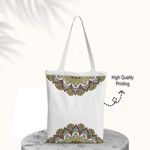 Sac à main fourre-tout en toile de coton écologique de qualité supérieure avec double sac de transport à bandoulière à motif de caractère sans azo - Product Image 1