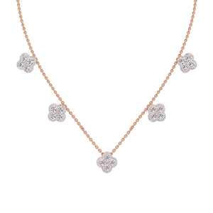 Collier élégant et raffiné Luna en argent sterling 9KT, 10KT, 14KT, 18KT avec diamant rond cultivé en laboratoire, bijou pour femme, cadeau - Product Image 4