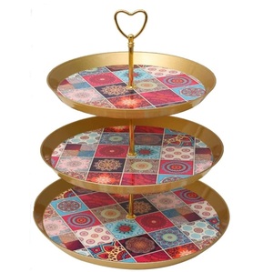 Classic Stylish New Metal Cake Stand Elegant Design Gold Plated Finishing Customized Size Designer Metal Cake Stand - Product Image 2