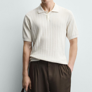 <span class=keywords><strong>Polo</strong></span> da Uomo Estivo Personalizzato in Maglia di Cotone Traspirante a Maniche Corte con Colletto Casual - Product Image 1