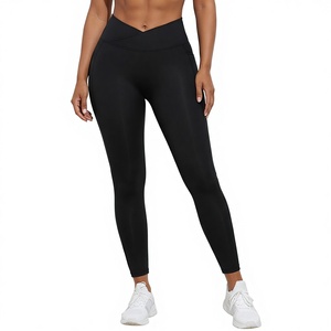 Women's High Waist Ankle-Length Yoga <b>Leggings</b> Elastic Waist Sweat-Wicking Breathable Stretch Spandex/Nylon Solid <b>Pattern</b> 220g XL - Product Image 1