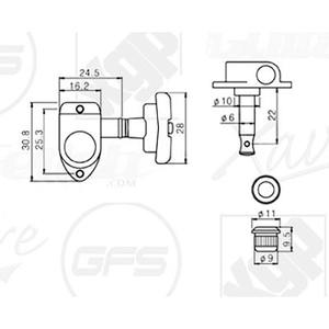 Afinador de Guitarra Eléctrica E13BB, Cabezales Cromados, Hechos en Corea, Piezas y Accesorios para Guitarra - Product Image 2