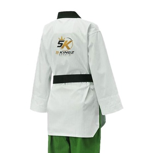 Uniforme de Taekwondo, Camiseta Blanca, Pantalones Verdes, Cinturón Negro, 100% Algodón Transpirable, Ropa de Artes Marciales Unisex para Adultos - Product Image 5