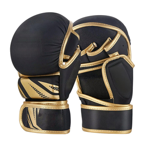 ถุงมือต่อสู้ MMA ถุงมือฝึกซ้อมที่สวมใส่สบาย สายรัดข้อมือปรับได้ วัสดุระบายอากาศได้ดี ดีไซน์ฝ่ามือเปิด สำหรับการออกกำลังกาย - Product Image 4
