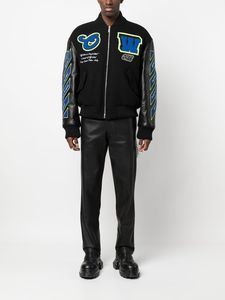 Veste Bomber Unisexe Personnalisée en Cuir Patchwork pour Hommes, Style Streetwear, avec Broderie Lettrée Hip Hop, Veste de Baseball en Gros - Product Image 5