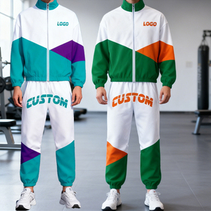 Top Trend Men Outfit Windbreaker Set Windproof Men Custom Polyester Tracksuit <b>Zipper</b> <b>Jacket</b> and Pants Windbreaker Sets - Product Image 6