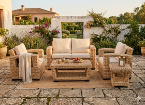 Ensemble de canapés de jardin en rotin synthétique moderne, résistant aux intempéries, en osier PE, mobilier d'extérieur pour patio, hôtel, complexe hôtelier, salon modulable - Product Image 6