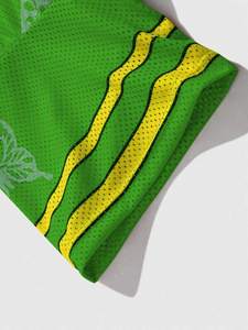 Maillot de football personnalisé vert surdimensionné en mesh avec motif 23, streetwear, col en V, respirant, unisexe, t-shirt de sport, vente en gros - Product Image 3