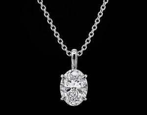 Collar con Colgante Desmontable de Diamante Ovalado de Laboratorio, Oro de 18K, Certificado IGI, HPHT D VS1, Corte Brillante, Joyería para Bodas y Fiestas - Product Image 1