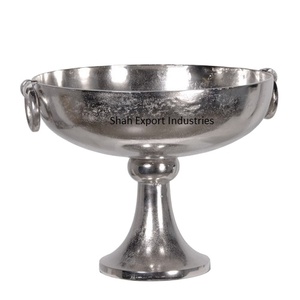 Antique Decorative Metal Flower Bowl for Wedding Ceremony Table Decoration Silver Finished Pedestal Flower Bowls - Product Image 1