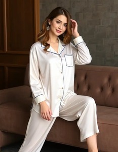Ensemble de pyjama pour femmes à imprimé fraises, manches courtes, vêtements de nuit en coton, décontracté d'été, deux pièces, bleu avec motif à carreaux - Product Image 4