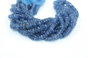 Perles rondes facettées en iolite bleue de qualité supérieure, provenant d'une boutique de pierres précieuses indienne, 4-8 mm, brin de 8 pouces, naturelles, pour la fabrication de bijoux - Product Image 2