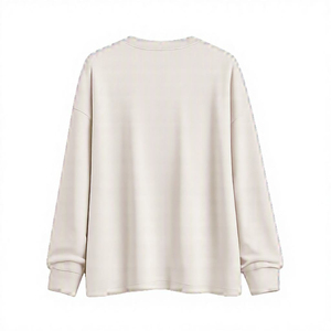 เสื้อสเวตเตอร์มีฮู้ดแขนยาวสีเบจสำหรับทั้งชายและหญิง กางเกงขายาวทรงหลวม ชุดวอร์มเอวมีเชือกผูก สไตล์เกาหลี ระบายอากาศได้ดี - Product Image 2