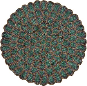 Caminos de Mesa de Satén con Cuentas, Bordados Florales Hechos a Mano, Ecológicos, con Borde Festoneado Multicolor, para Uso Doméstico - Product Image 3