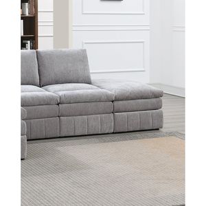 Fauteuil sans accoudoirs en tissu suédé Granite Morgan, 1 pièce, fauteuil modulaire en peluche, canapé sectionnel, meubles pour salon - Product Image 5