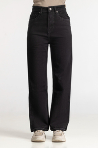 Jeans à jambes larges tendance de haute qualité pour femmes, respirants, à prix abordable, taille haute, jeans en denim personnalisés pour femmes - Product Image 4