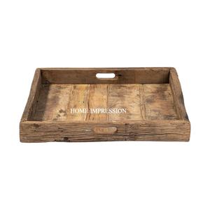 Plateau de service en bois à poignée intégrée, qualité alimentaire, à un niveau, pour mariage, fête et restaurant - Vente chaude - Product Image 1