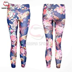 Hot Sale Polyester Stretchy Yoga Pants Drawstring Women Sports Gym Yoga Wear Digital Printing High Waist <b>Tights</b> Woman Leggings - Product Image 1