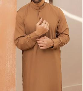 Conjunto de 2 piezas de ropa tradicional musulmana étnica personalizada OEM, Shalwar Kameez de algodón, traje formal pakistaní Khamis, estilo afgano, transpirable para hombre - Product Image 2