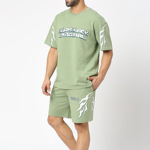 Comfortable 100% Cotton Formal Summer Set for Men's Best Quality Customized T-Shirts and Shorts Wholesale Price - Product Image 3
