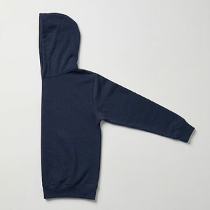 Sudadera con Capucha Azul Marino para Mujer, con Logotipo Personalizado al por Mayor, Color Sólido, Manga Larga, con Bolsillos, Corte Regular, Tejido de Algodón, Otoño - Product Image 3