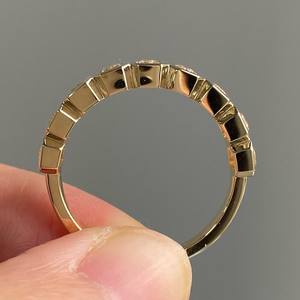 Anillo de Eternidad con Diamantes Cultivados en Laboratorio con Corte Esmeralda, Engaste de Platino, Apilable, para Aniversario de Bodas, Joyería Fina para Mujer - Product Image 6