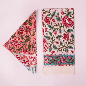 Geometric Eco Friendly Bandana Cotton Block Printed Unisex <b>Square</b> <b>Scarf</b> Ethnic Style Spring Summer Use Neckerchief - Product Image 5