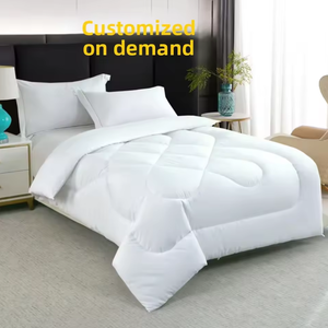 White Polyester Duvet Cover Set Queen Size Breathable <b>Quilted</b> Winter Hypoallergenic Machine Washable <b>Bedding</b> - Product Image 6