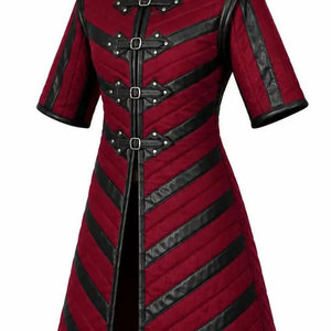 Manteau matelassé médiéval pour femme, best-seller, bordeaux, veste de guerrier fantastique, costume de cosplay LARP Renaissance - Product Image 5