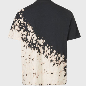 T-shirt à manches courtes tie-dye pour homme 2026, style décontracté avec motif à pois, tissu tissé, couleur noir et crème - Product Image 6