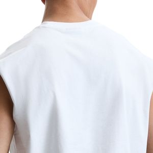 Camiseta sin mangas de algodón de corte holgado para hombre, chaleco informal premium para gimnasio, fabricante OEM ODM personalizado - Product Image 4
