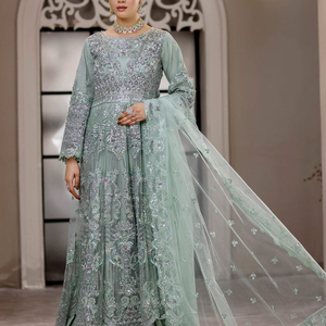 Vestido de Novia Moderno de Verano para Mujer, Diseño Único Hecho a Mano, Patrón de Cristal, Largo hasta el Suelo, Encaje, Venta Caliente - Product Image 3