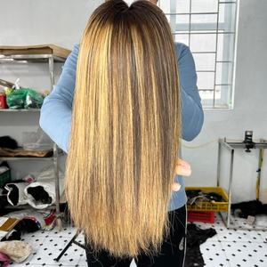 CDYHAIR Vietnamese Factory-Virgin Hair Bone Straight Wig Super Silky Piano Color No <b>Tangle</b> No Shedding Machine Double Weft Hair - Product Image 1