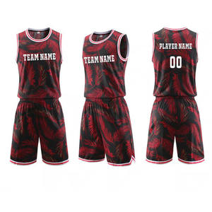 Meilleurs maillots de basketball d'hiver respirants pour hommes, uniforme de basketball à manches trois quarts, 2 pièces, gilet et short, sublimation dégradée - Product Image 1