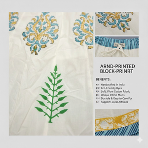 Falda Artesanal con Estampado Jaipuri, Falda de Algodón para Mujer, con Forro Astar, Ribete en Contraste, Cordón Ajustable, Estilo Étnico - Product Image 5