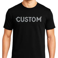 T-shirt Homme Personnalisé en Coton 100% Écologique Anti-UV Respirant Léger avec Strass Tissés et Cristaux Bling Formels