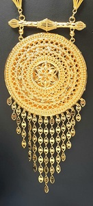 ชุดสร้อยคอจี้ทองคำชุบ 24K ดีไซน์ทันสมัยสำหรับผู้หญิง สไตล์อาหรับ เครื่องประดับชั้นดีสำหรับงานแต่งงานและงานปาร์ตี้ - Product Image 4