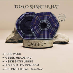 Gorro de Lana Personalizado Estilo Tam o' Shanter con Pompón, Diseño Tartán Clan Cassidy, Venta al Por Mayor - Product Image 2