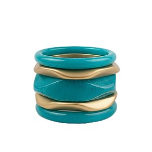 Juego de Brazaletes de Resina con Diseño de Mármol Verde y Amarillo, Unisex, Calidad Premium, Pulseras Acrílicas Modernas y Elegantes - Product Image 6