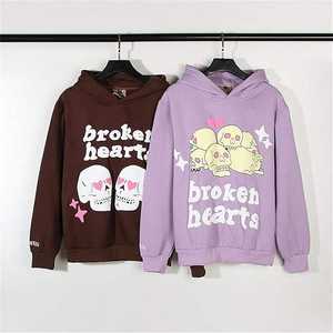 เสื้อฮู้ดดี้สไตล์ฮิปฮอปสำหรับผู้ชาย ผ้าฝ้าย 100% ลายกราฟฟิตีรูปหัวกะโหลก พร้อมลายปัก 3 มิติ - Product Image 5