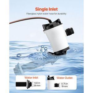 Pompa Aeratore Livewell per Yacht 12V 800 GPH con Motore Rimovibile, Pompe per Vasca Esche a 90 Gradi con Resistenza alla Corrosione per Barche - Product Image 4